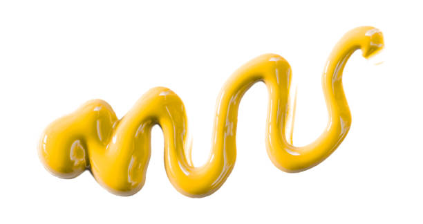 istock Yellow watercolor drop zigzag isolated on white background. 1619975338