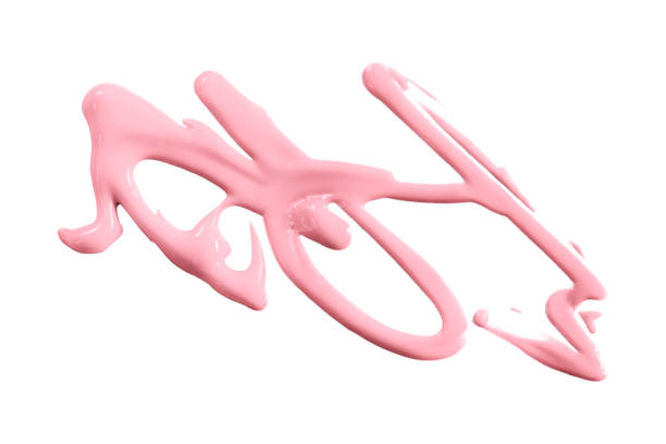 istock Pink watercolor drop zigzag isolated on white background. 1619975346