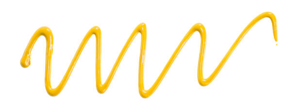 istock Yellow watercolor drop zigzag isolated on white background. 1619977462