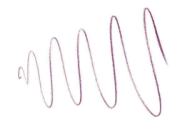 istock Draw a dark purple pencil line isolated on a white background. 1619984444