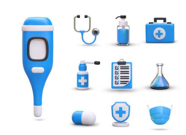 istock Set of different medical item collection. First aid kit for doctor 1620114814