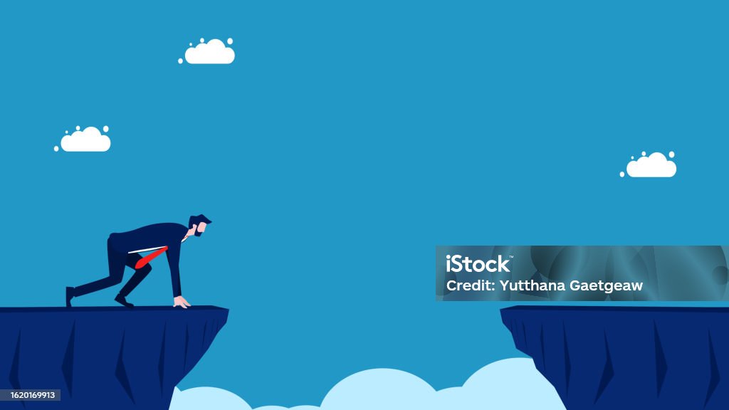 Challenges Name Image Challenges Against Obstacles Daring Businessman On Cliff Gap Stock ...