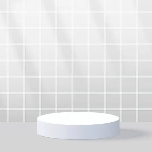 Vector illustration of 3d background products with a minimal podium scene in the bathroom