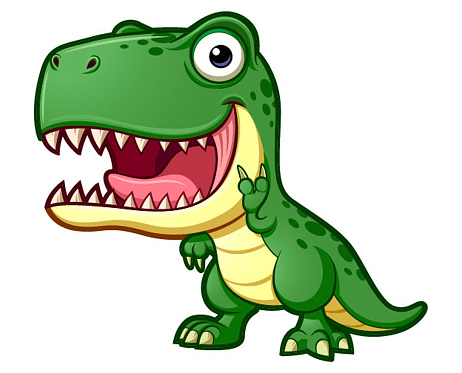 A character illustration of a dinosaur.