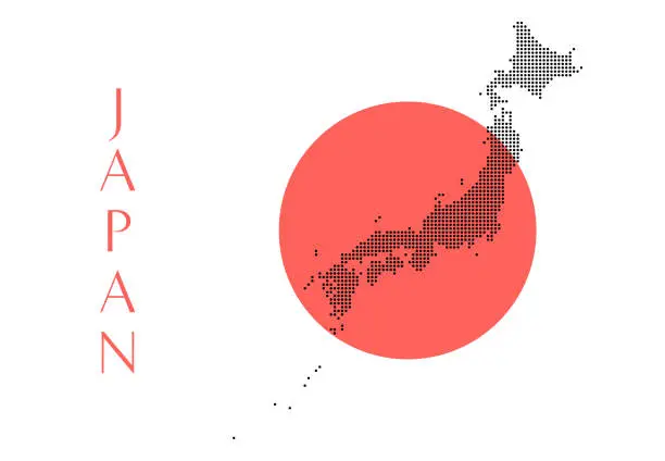 Vector illustration of Japan map design