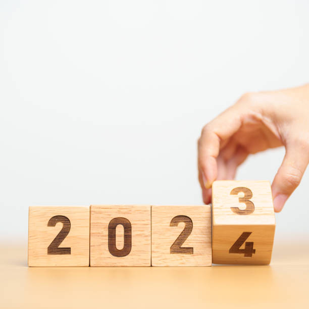 istock 2023 change to 2024 year block on table. goal, Resolution, strategy, plan, start, budget, mission, action, motivation and New Year concepts 1620249519