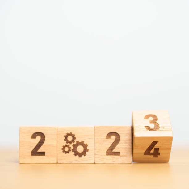 istock 2024 block with gear icon. Business Process, Team, teamwork, Goal, Target, Resolution, strategy, plan, Action, motivation, change, brainstorm and New Year start concepts 1620249535