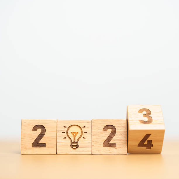 istock 2024 block with lightbulb. Business Idea, Creative, Thinking, brainstorm, Goal, Resolution, strategy, plan, Action, change and New Year start concepts 1620249538