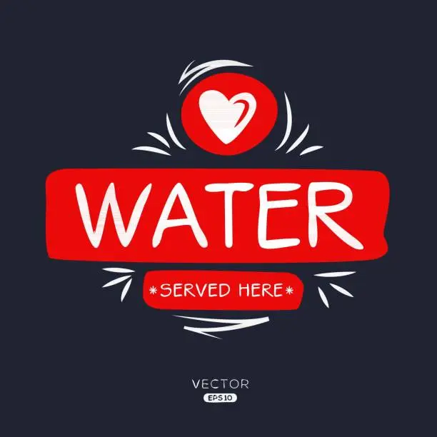 Vector illustration of Water Sticker Design