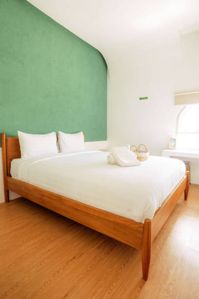 istock Green Bedroom Interior Modern Japandi Style 1620258171