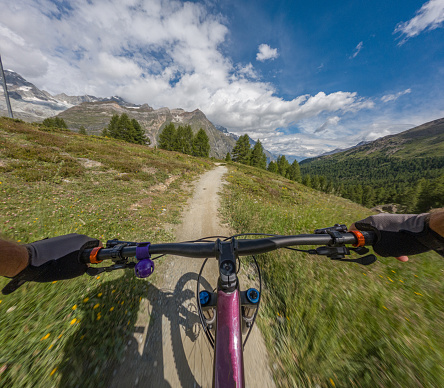 POV mountain biking in the Alps