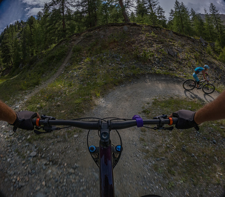 POV mountain biking in the Alps