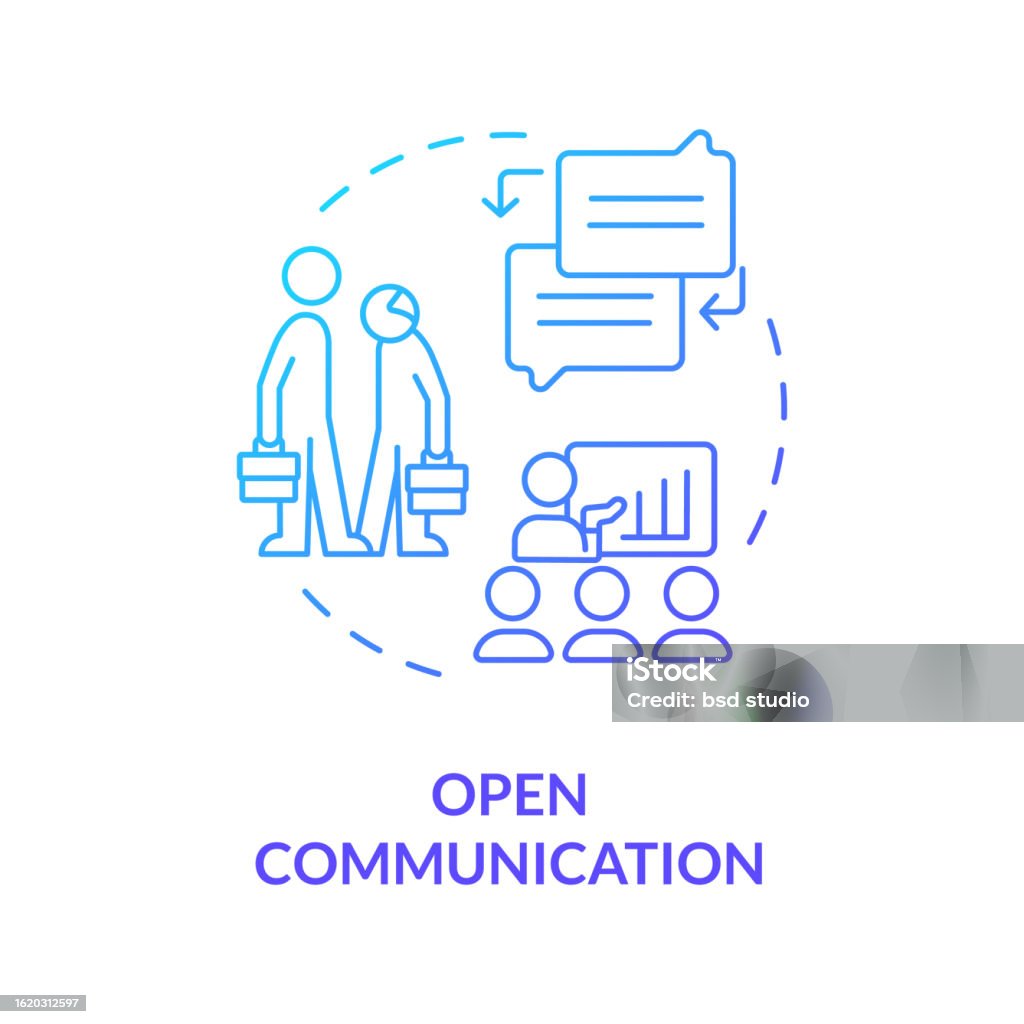 Gradient Communication Sign 2d Gradient Open Communication Thin Line Concept Stock Illustration ...