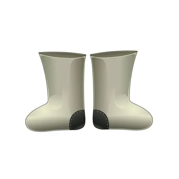 Vector illustration of Felt boots isolated on a white background. Vector illustration