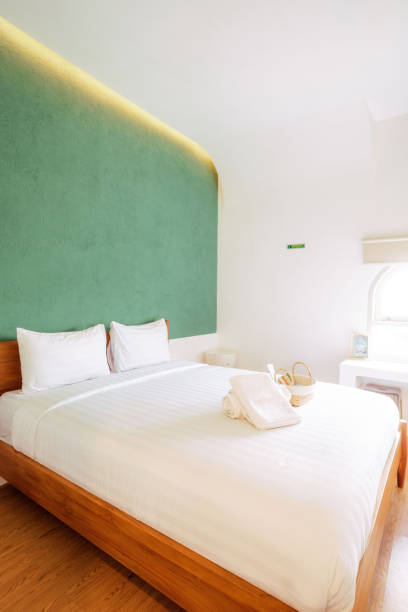istock Green Bedroom Interior Modern Japandi Style 1620334767
