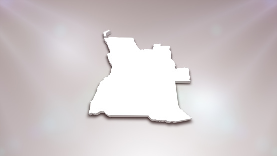 Angola 3D Map on White Background, \nUseful for Politics, Elections, Travel, News and Sports Events