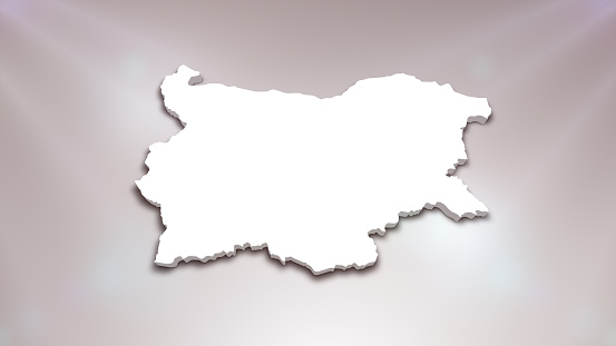 Bulgaria 3D Map on White Background, \nUseful for Politics, Elections, Travel, News and Sports Events