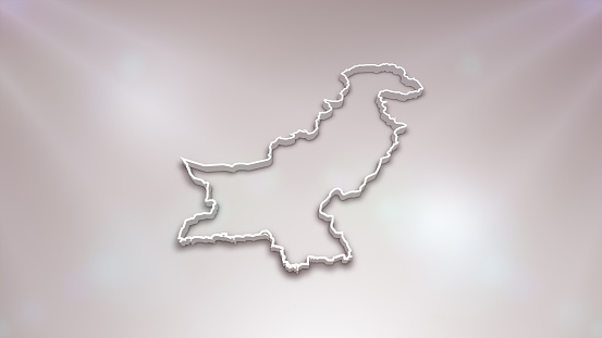 Pakistan 3D Map on White Background, \nUseful for Politics, Elections, Travel, News and Sports Events