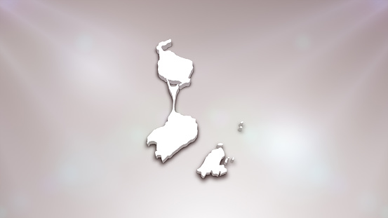 Saint Pierre and Miquelon 3D Map on White Background, 
Useful for Politics, Elections, Travel, News and Sports Events