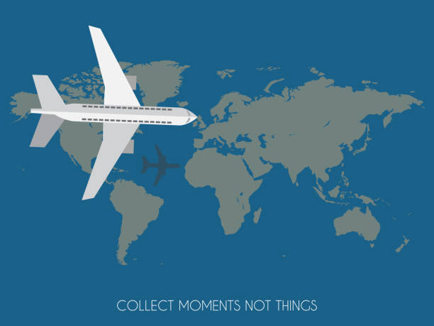 istock Airplane flying over the world map stock illustration 1620398932