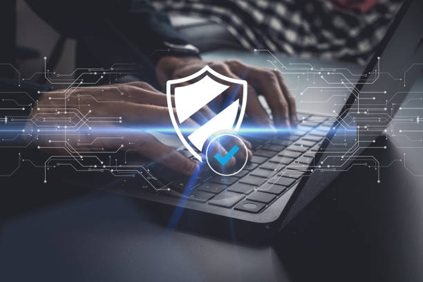 istock Cybersecurity privacy of data protection, businessman using laptop Secure encryption technology, security Internet access, security encryption of user private data, business confidentiality 1620442544
