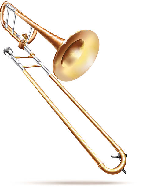 Classical trombone. Isolated on white background vector art illustration