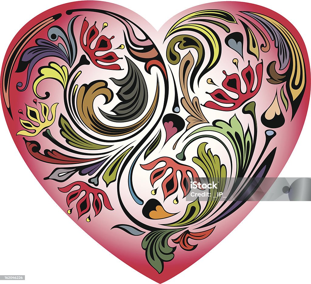 Hearts в виде лепестков я - Векторная графика I Love You - английское словосочетание роялти-фри