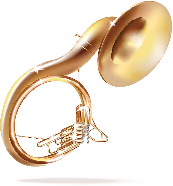 Classical sousaphone. Isolated on white background vector art illustration