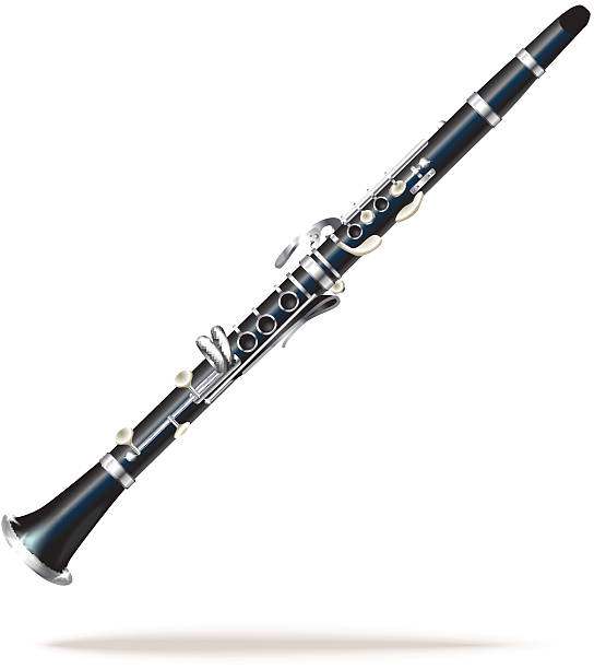 Classical clarinet. Isolated on white background vector art illustration