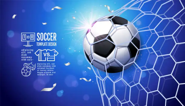 Vector illustration of Soccer Template design , Football banner, Sport layout design, Blue Theme, vector