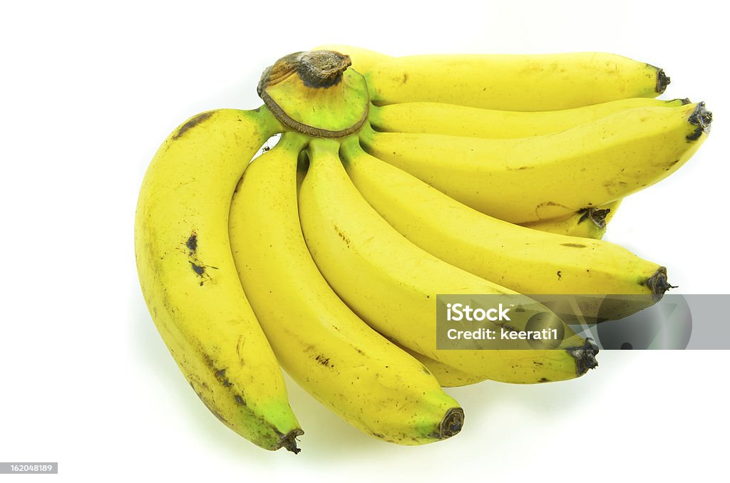Cacho de bananas isolado em fundo branco - Royalty-free Alimentação Saudável Foto de stock