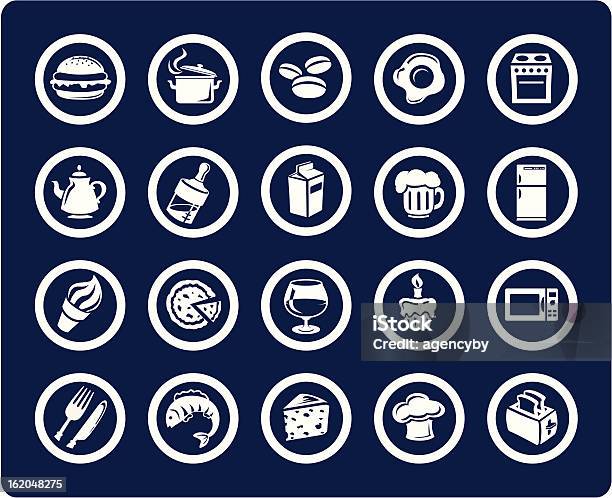 Ilustración de Comida Y Cocina De 20 Iconos De Vector Set09 y más Vectores Libres de Derechos de Alimento - Alimento, Barquilla de helado, Bebida