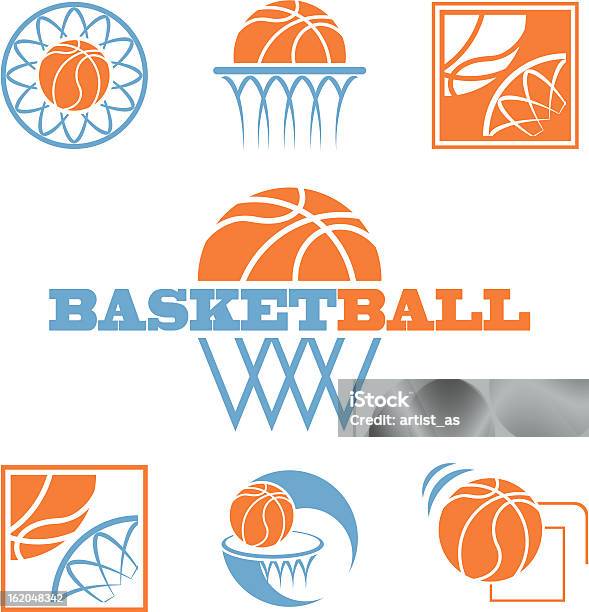 Basketballset Stock Vektor Art und mehr Bilder von Basketball - Basketball, Basketball-Spielball, Basketballkorb