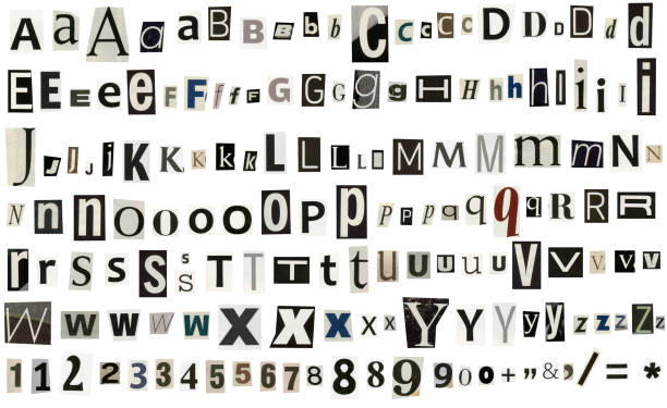 istock Newspaper, magazine alphabet with numbers and symbols 162048450