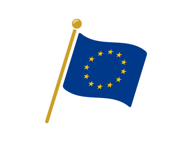 векторная иллюстрация значка флага ес - european union flag stock illustrations