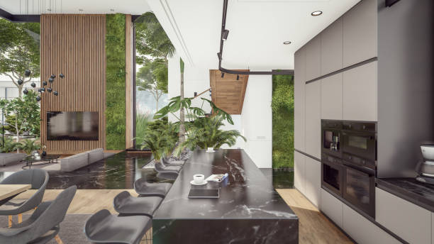 istock 3d rendering of expensive cozy interior with green walls in night 1620505686