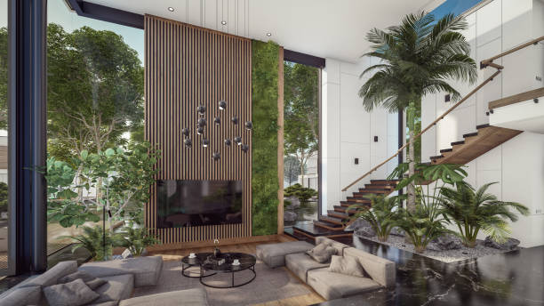 istock 3d rendering of expensive cozy interior with green walls in night 1620505728