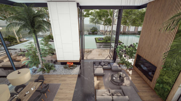 istock 3d rendering of expensive cozy interior with green walls in night 1620505998
