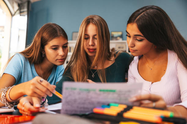 istock Group of teenage students studying at home 1620533994