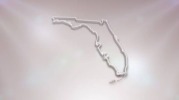 3d-карта штата флорида - florida state стоковые фото и изображения