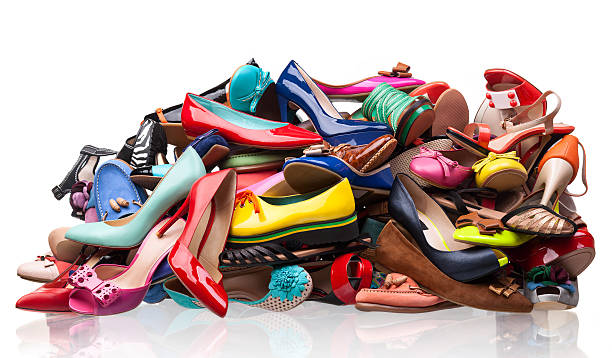 istock Pile of various female shoes 162056430