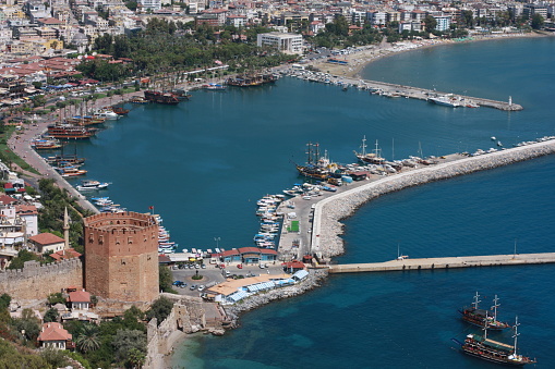 Alanya/ Turkey 09.05.2014: View of Alanya, Turkey’s tourist paradise, from the castle