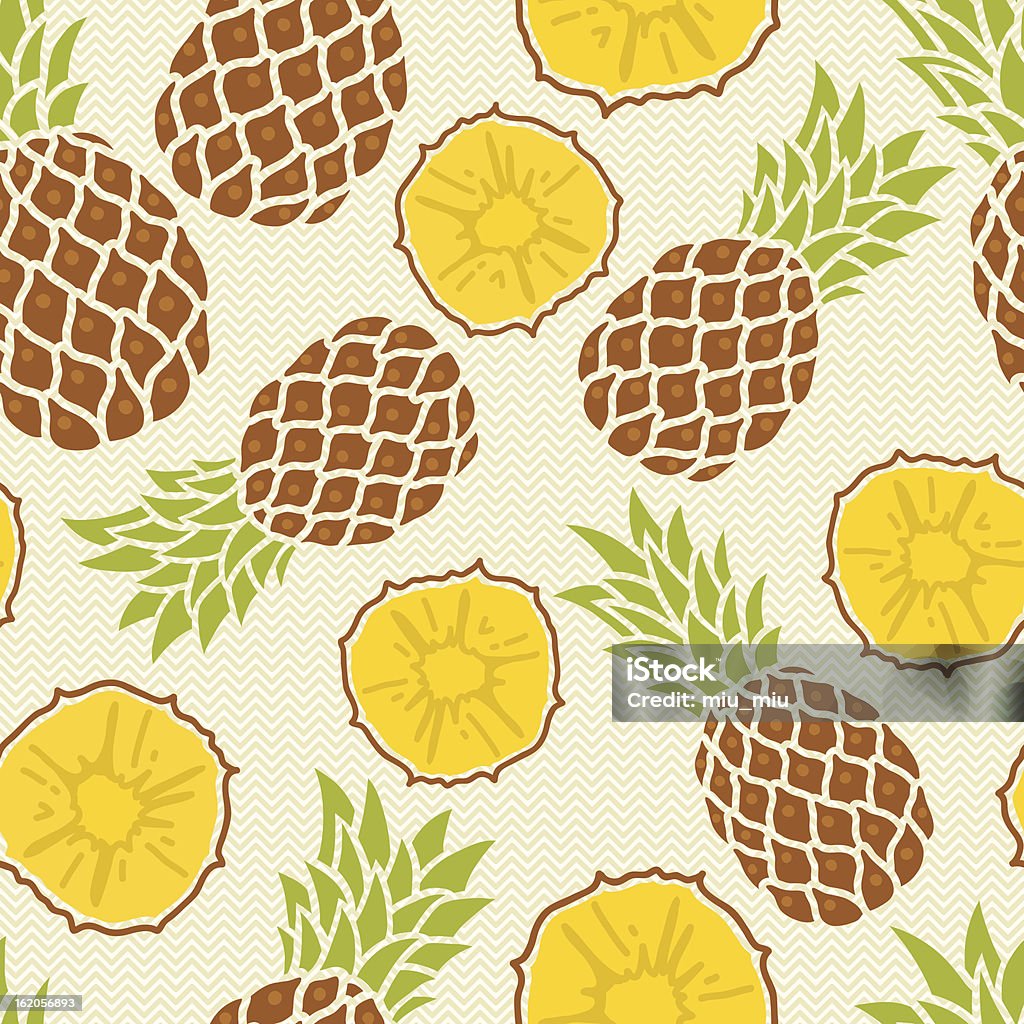 Patrón sin costuras con pineapples - arte vectorial de Alimento libre de derechos