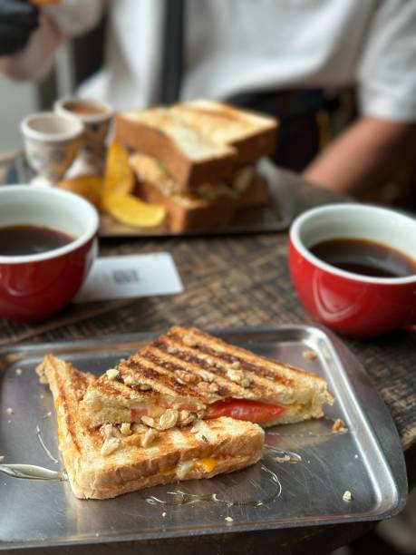 Time for lunch and having sandwiches