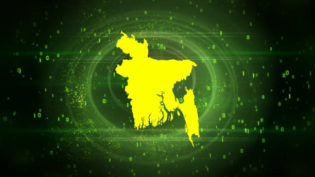 Bangladesh Map on Digital Background