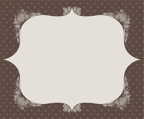 frame with hand drawn flowers vector art illustration