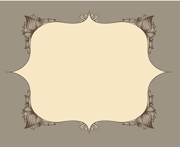 frame with hand drawn flowers vector art illustration