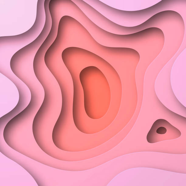 istock Paper cut background - Pink abstract wave shapes - Trendy 3D design 1620595412