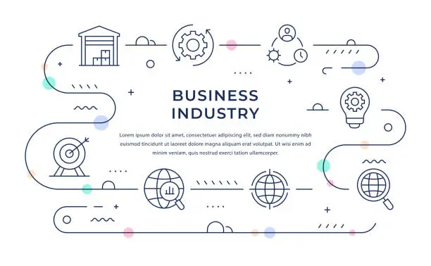 Vector illustration of Business Industry Web Banner Design