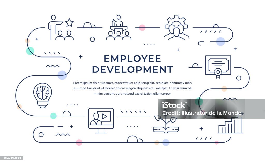 Workforce Development Sample Banner Employee Development Web Banner Design Stock Illustration - Download ...